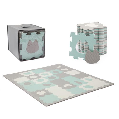 Kinderkraft szivacspuzzle szõnyeg - Luno Shape 30db menta-szürke