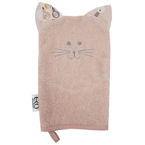 EKO Pamut füles fültörlő Cat Rose pink 20x15 cm