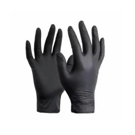   Egyszerhasználatos púdermentes nitril kesztyű, 100 db / 1 doboz (fekete, M)