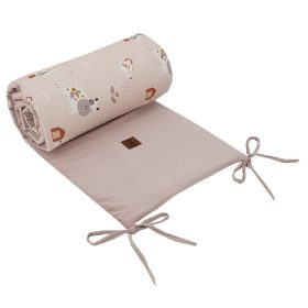 EKO Védő a kiságyba VELVET My farm Powder pink 360x35 cm