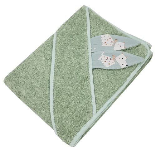 EKO Pamut fürdőlepedő fülekkel Kutyák menta 100x100 cm