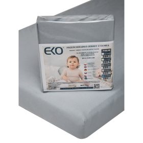 EKO Lepedő gumírozott jersey szürke 120x60 cm