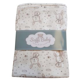 Soffi Baby takaró pamut dupla nyuszik barna 80x100cm