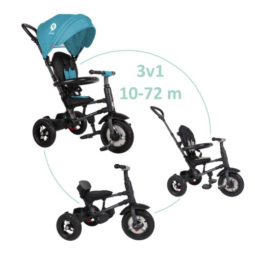 QPLAY Tricikli Rito air gel (Gumi) Green-blue, életkor 10-72 hó