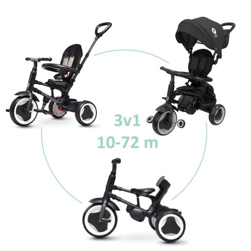 QPLAY Tricikli Rito eva plus Black, életkor 10-72 hónap