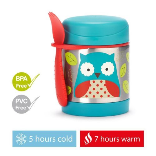 SKIP HOP Állatkert Étel termosz kanállal/villával Bagoly 325 ml, 3r+