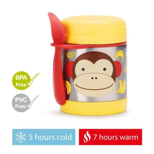 SKIP HOP Zoo Étel termosz kanállal/villával Majom 325 ml, 3r+