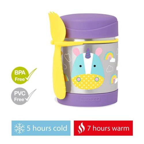 SKIP HOP Zoo Étel termosz kanállal/villával Egyszarvú 325 ml, 3r+