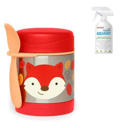 SKIP HOP Zoo Hőtartó ételtermosz kanállal / villával Róka 325ml, 12m+ + Aquaint 500 ml