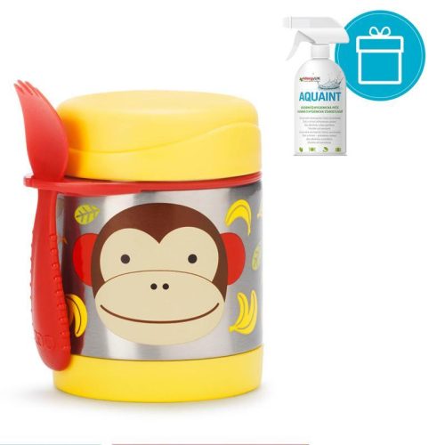 SKIP HOP Zoo Hőtartó ételtermosz kanállal / villával Majom 325ml, 12m+ + Aquaint 500 ml