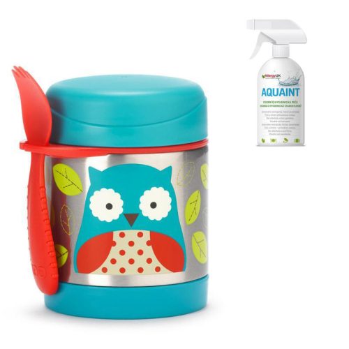 SKIP HOP Zoo Hőtartó ételtermosz kanállal / villával Bagoly 325ml, 12m+ + Aquaint 500 ml