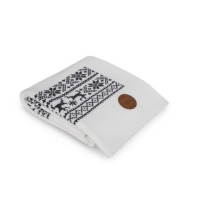   CEBA Deka kötött ajándékcsomagolásban 90x90 rénszarvasok fehér