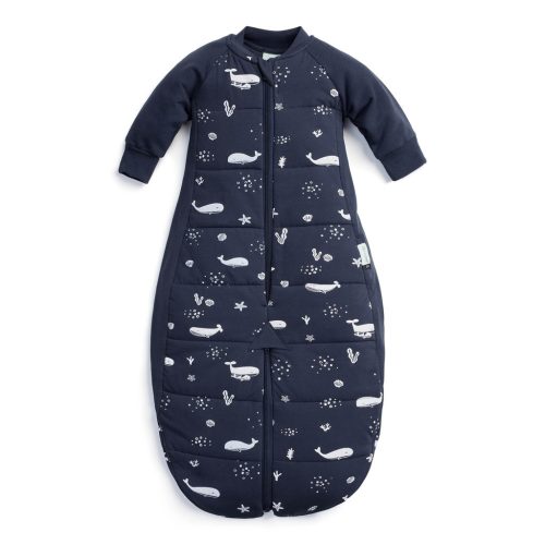 ERGOPOUCH Alvózsák és kezeslábas 2 az 1-ben organikus pamut Suit Whale 8-24 hónap, 8-14 kg, 2,5 tog